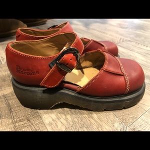 Dr Martens Red Leather Oxford/ Baby doll shoes